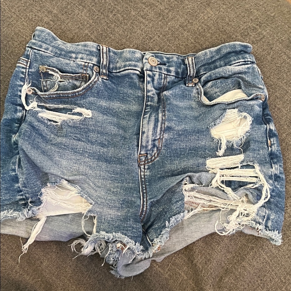 American Eagle Outfitters Ripped Blue Jean Shorts
